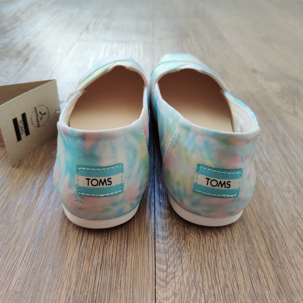 TOMS Alpargata Multicolored Pastel Tie Dye Slip On Canvas Sneaker - Picture 6 of 13